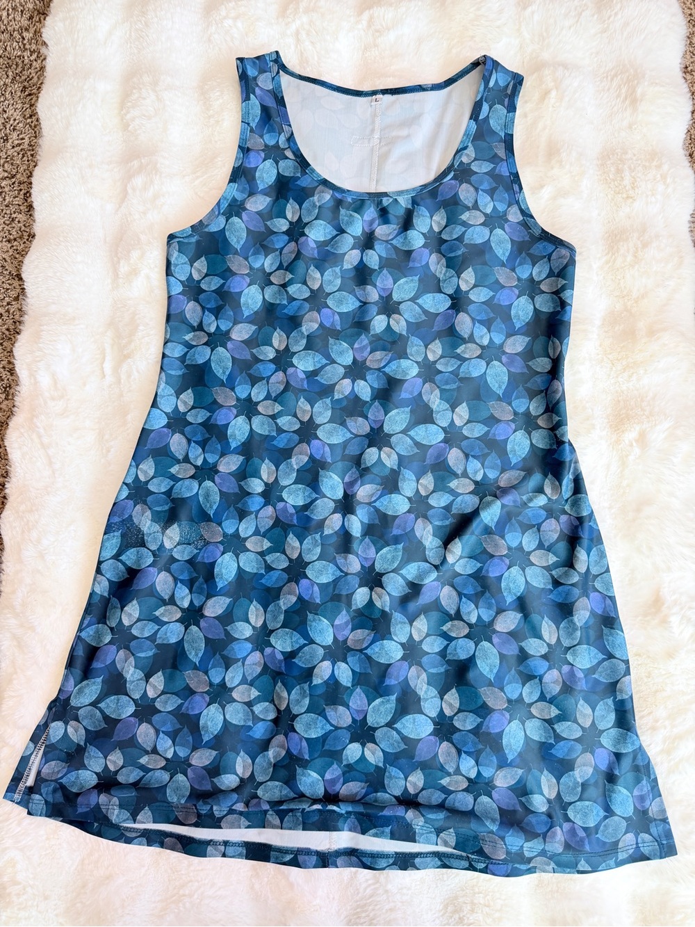Nuu Muu Blue Leaf Print Athletic Dress | Size Large